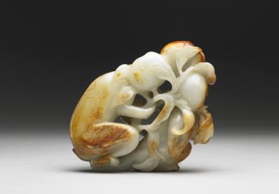 图片[2]-Jade paper weight in the shape of a pair of monkeys, Qing dynasty (1644-1911)-China Archive